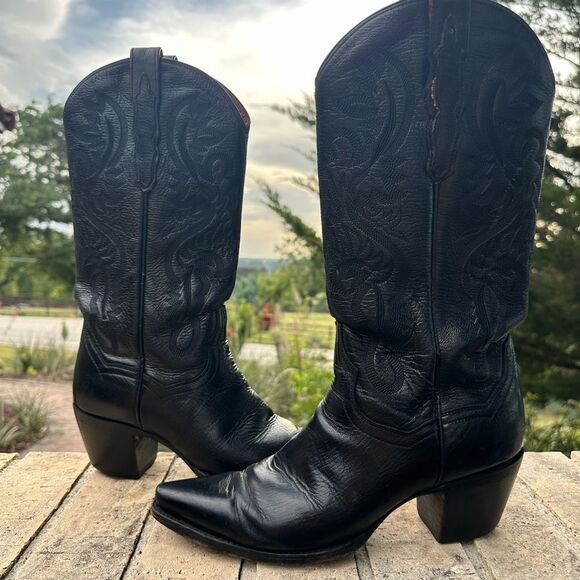 DAN POST WOMEN'S MARIA BLACK LEATHER WESTERN BOOTS DP3200 - Picture 5 of 6